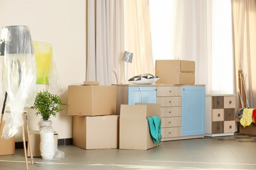 House movers preparing a family home move in Ealing
