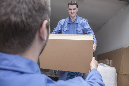 Removal truck loading for a home move in Ealing