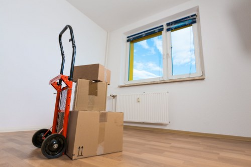 Furniture and boxes loaded into a van in Ealing